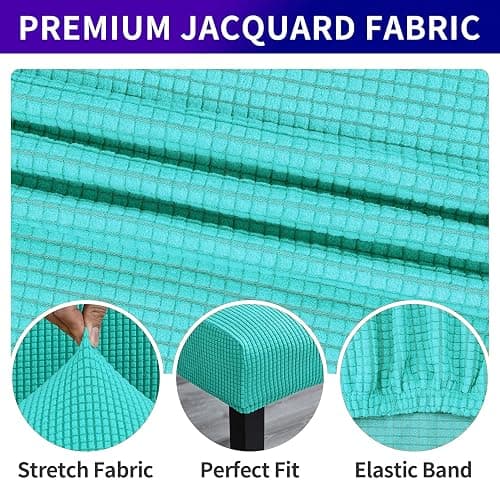 Howhic Stretch Chair Covers for Dining Room Set of 2, Removable Washable Dining Room Chair Covers, Dining Chair Slipcovers Seat Protector, Great for Home and Banquet Decoration (Turquoise, 2 Pack) thumbnail 3