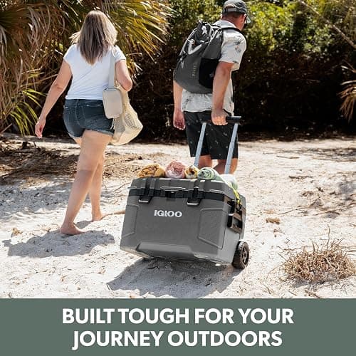 Igloo Trailmate 52Qt Wheeled Cooler, Insulated Hard Shell Ice Chest, Bone thumbnail 7