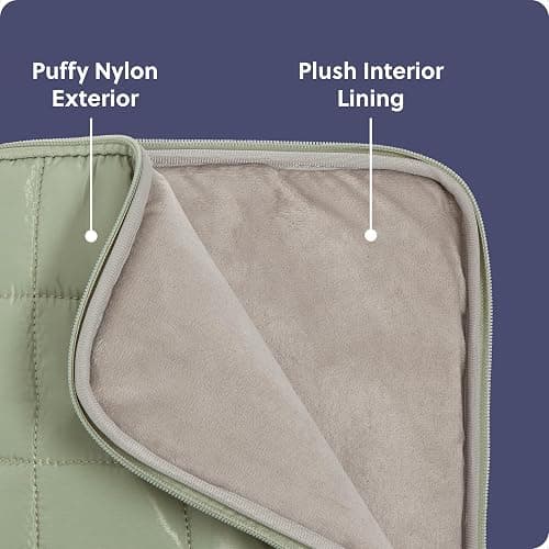 U Brands Nylon Puffy Zipping Large Laptop Sleeve, 10.5" x 15", MacBook Bag, Laptop Case for MacBook Pro, MacBook Air, Chromebook, HP Computer, Matcha Green thumbnail 3
