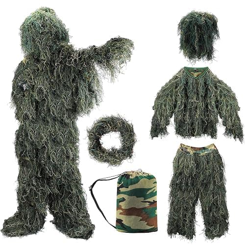 ZORVEM Ghillie Suit, 3D Camouflage Hunting Apparel for Kids/Youth/Teen(S/M/L/XL/XXL) - Image 1