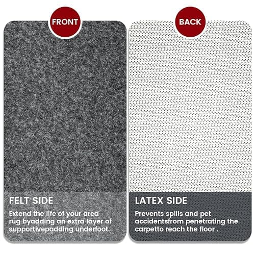 Waterproof Rug Pad, 5x7 ft Area Rug Non-Slip Carpet Pad, Non-Slip Rug Pads for All Floors and Finishes, Felt Pad for Hardwood Floors, Keeps Carpets in Place Soft and Safe thumbnail 8