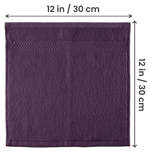 Utopia Towels 12 Pack Premium Wash Cloths Set, 12 by 12 Inches, 100% Cotton Ring Spun, Highly Absorbent and Soft Feel Essential Washcloths for Bathroom, Spa, Gym, and Face, Plum thumbnail 3