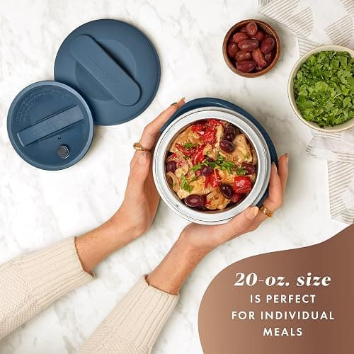 Crock-Pot 20-Ounce Electric Lunch Box, Portable Food Warmer, Faded Blue, Perfect for Travel, Car, On-the-Go, Keeps Food Warm, Spill-Free, Dishwasher-Safe, Ideal Gift for Men and Women thumbnail 2
