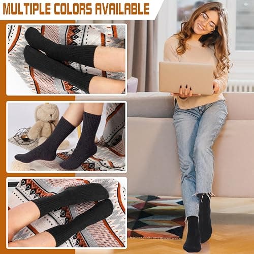 Sandsuced 5 Pack Merino Wool Boot Hiking Socks for Women Warm Winter Thick Thermal Cozy Work Soft Ladies Socks thumbnail 4
