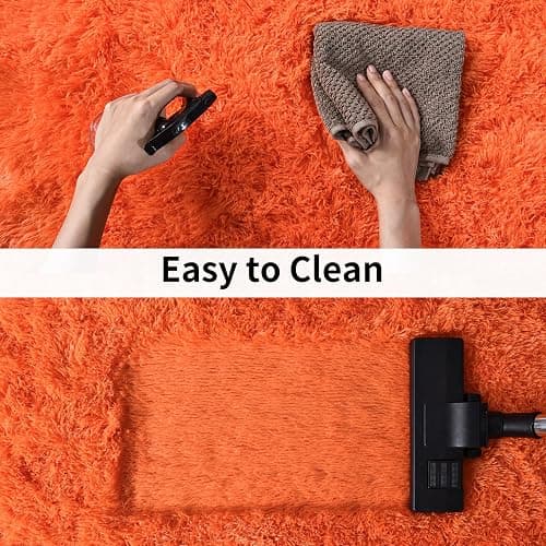 Ailyei Soft Runner Rugs for Bedroom Hallways, 2x3 Orange Fluffy Shag Throw Area Rug Non Slip for Bedside Dorm, Long Shaggy Furry Carpet for Nursery Living Room thumbnail 6