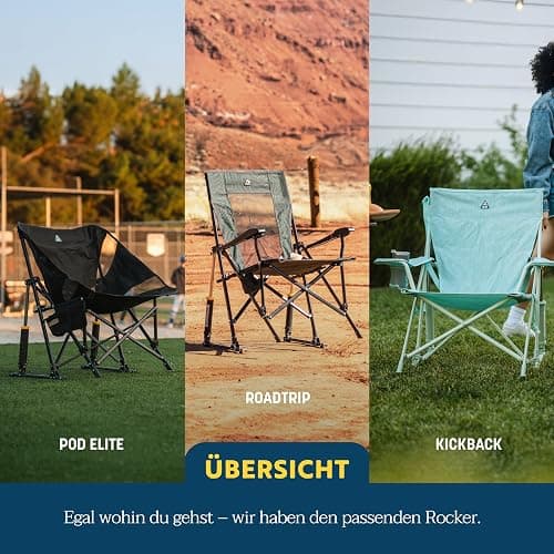 GCI Outdoor Freestyle Rocker Camping Chair | Portable Folding Rocking Chair with Solid, Durable Armrests, Drink Holder & Comfortable Backrest — Indigo Blue thumbnail 8