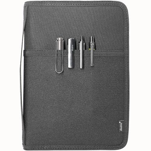 diodrio A5 Zipper Journal Notebook Cover with YKK Zipper for A5 Moleskine Cahier LEUCHTTURM Planners Sketchbook, Water Resistant, Refillable, Interior Pockets, Black - Image 1