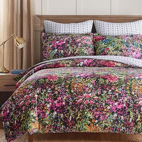 Levtex Home - Basel Comforter Set - Twin Comforter (68x88in.) + One Standard Pillow Case (26x20in.) - Multicolor Floral - Cotton thumbnail 5