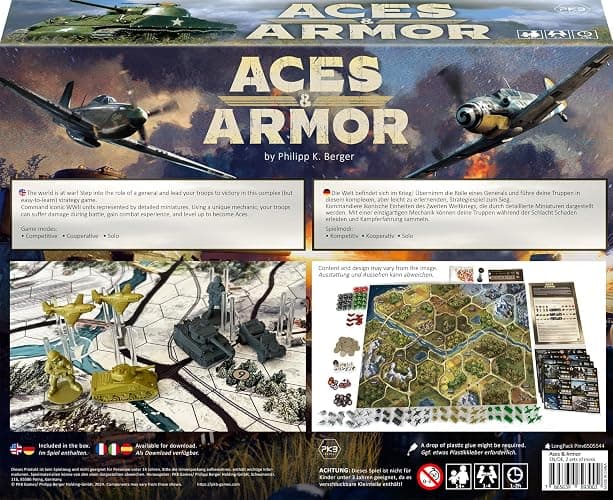 Aces & Armor, WWII War Miniatures Strategy Board Game, Ages 14+, 1-4 Players, 1-2 Hours Playing Time thumbnail 3