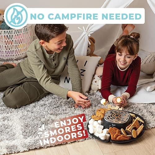 Kusini 2 in 1 Electric Fondue Set & Smores Maker Tabletop Indoor Kit with Removable Trays & 4 Skewers – Smores Station Chocolate Melting Pot - Unique Couple Gift Set Idea, Date & Movie Night Supplies thumbnail 8