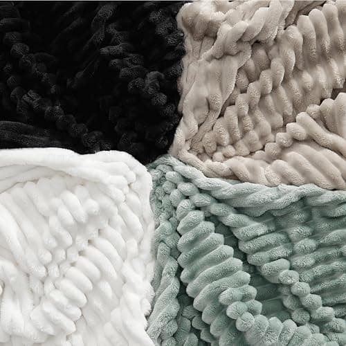 Bedsure GentleSoft Black Throw Blanket for Couch - Cozy Soft Blankets for Women, Cute Small Fleece Throws for Girls, 50x60 Inches thumbnail 7