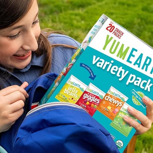 YumEarth Organic Variety Box - Jelly Beans, Giggles, Chewys, Sour Littles - Allergy Friendly (Top 9 Free), No Artificial Dyes, Non GMO, Gluten Free, Vegan -Individually Wrapped (Pack of 20) thumbnail 5
