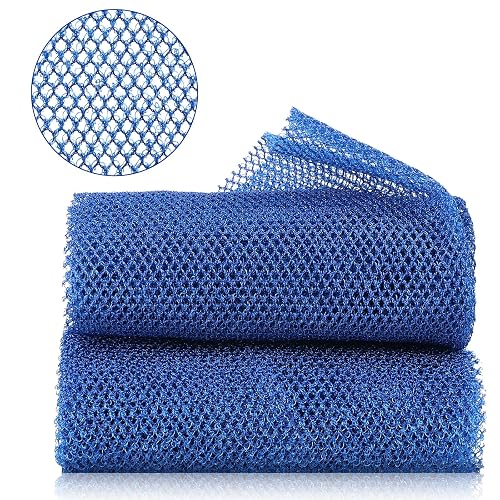 Sibba 2 Pieces African Net Sponge Bathing Long Exfoliating Washcloth Rag, Shower Body Scrub Exfoliator Back Scrubber Nylon Mesh Exfoliating Net Bath Sponge Skin Smoothers for All Skin Types, 11x31 in thumbnail 7