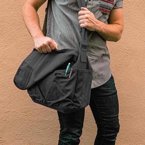 Sweetbriar Classic Vintage Messenger Bag - Original Heavyweight Cotton Canvas Shoulder Bag with Upgraded Features thumbnail 8