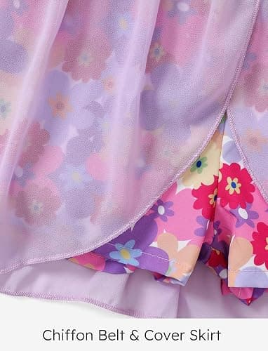 Disney Princess Frozen Elsa Minnie Mouse Stitch Toddler Girl Romper With Skirt Overlay Summer Jumpsuit with Bow 2-6 Years thumbnail 6