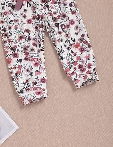 oklady Baby Girl Clothes,Hoodie Tops Floral Pant with Cute Headband Baby Girl Fall Outfits thumbnail 7