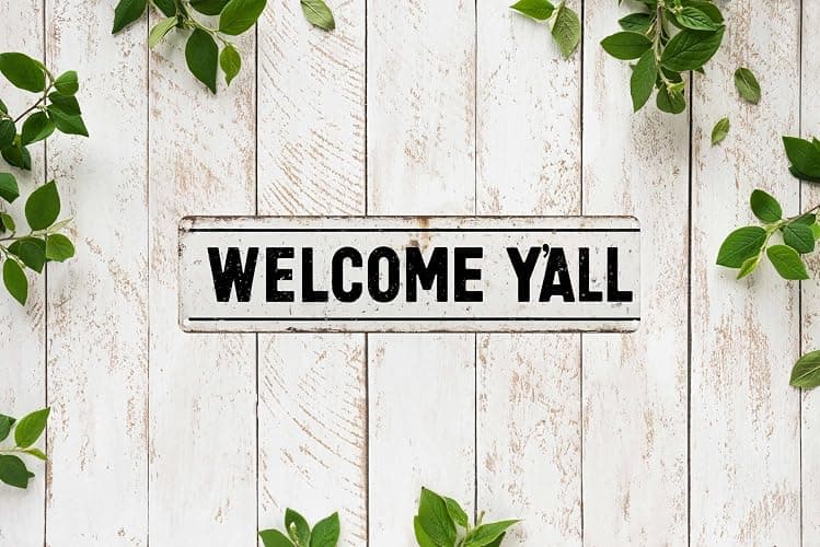 FWBOYSV Welcome Y’All Metal Sign 4x16in Southern Style Plaque for Porch Farmhouse Living Room Wall Home Decor Gift thumbnail 6