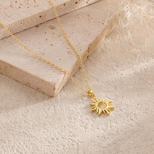 CHESKY Layered Necklaces for Women Trendy, Dainty 14k Gold Plated Pendant Necklace Layering Necklace for Women Non Tarnish Hypoallergenic Sun Gold Necklace Stack Gold Jewelry for Women Gifts thumbnail 6