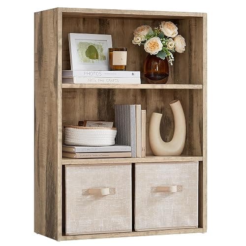 VASAGLE Custos Collection - Bookshelf, 3-Tier Bookcase, Book Shelf, Open Storage Shelf, 9.4 x 23.6 x 32 Inches, for Living Room, Home Office, Dinning Room, Camel Brown ULBC163L01 - Image 1