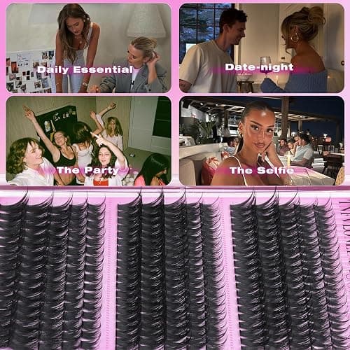TNFVLONEINS Lash Clusters Wispy Eyelash Clusters Spiky Individual Lashes Clusters D Volume Cluster Eyelash Extensions DIY Lash Cluster Extension Thick Eyelash Cluster (10-16MM,3 Styles) thumbnail 6