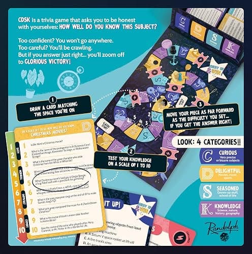 Randolph CDSK | Fun Trivia Party Game for Teens and Adults | Great for Game Nights and Large Groups | Two Player or Team Challenge | 2500+ Trivia Questions | Ages 14+ | 2 to 16 Players | 45 Minutes thumbnail 3