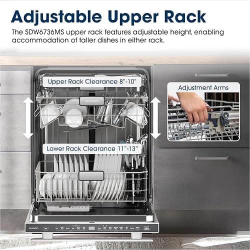 Sharp SDW6736MS 24-inch Stainless Steel Dishwasher, Third Rack, Library Quiet 47 dB, Power Wash Sprayer thumbnail 6