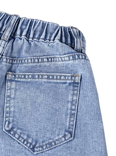 Ecolala Girls Jean Shorts Pearl Bownot Ripped Distressed Cute Straight Leg Denim Shorts thumbnail 5
