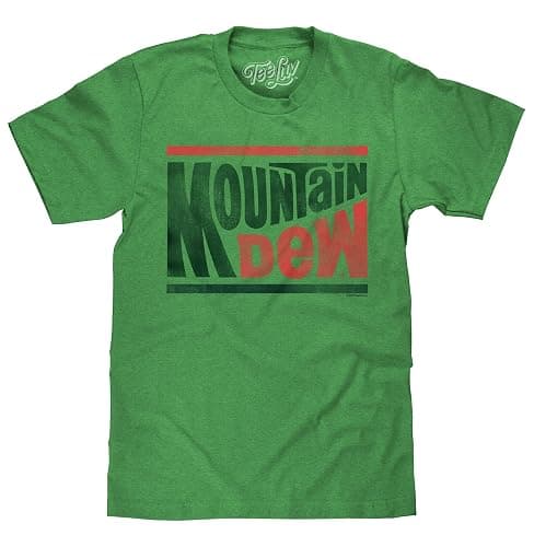 Tee Luv Men's Faded Mountain Dew Soda Shirt - Vintage Mt Dew Logo T-Shirt - Image 1