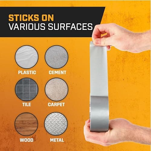 Lockport Silver Duct Tape - 6 Roll Multi Pack - 90 feet x 2 Inch - Strong Duct Tape Heavy Duty - Waterproof - No Residue - Bulk Value - Easy Tear - Industrial Use - DIY Home Repair thumbnail 8