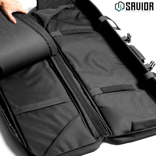 Savior Equipment American Classic Tactical Double Long Gun Bag Pistol Transportation Case w/Backpack Strap, Lockable Compartment, Available Length in 32" 36" 42" 46" 51" 55" thumbnail 2