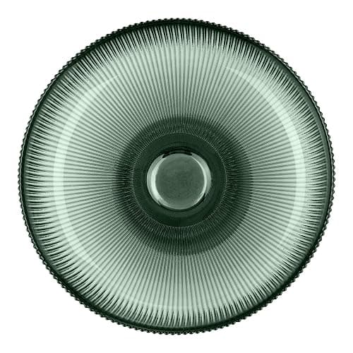 Navaris Glass Fruit Bowl - Decorative Fluted Colored Glass Bowl for Fruit Snacks Candy - 10.2" Diameter Table Centerpiece Dish - Green Tinted Glass - Green thumbnail 5