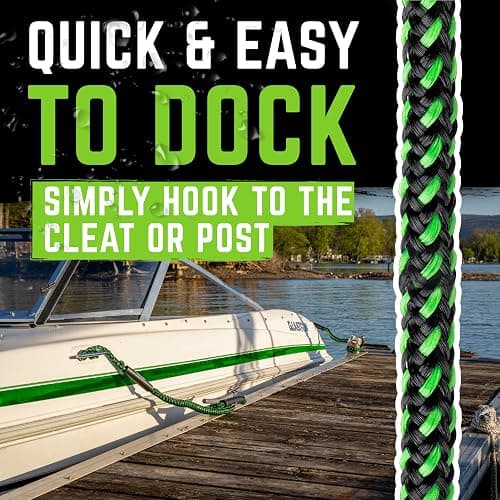 Gradient Fitness Bungee Dock Line – Shock-Absorbing Boat Rope for Jet Ski, Kayak, Pontoon & Small Boats – Stretchable Mooring Line thumbnail 2