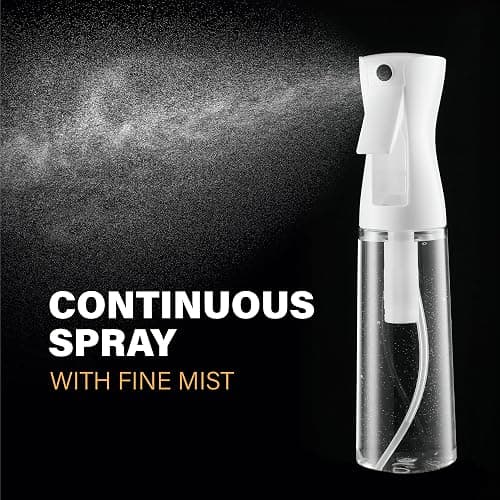 2 Pack Continuous Spray Bottle for hair - 10 Oz Ultra Fine Mist Sprayer | Water Spray Bottle For Hair Mister Spray Bottle | Hair Spray Bottles For Hairstyling, Cleaning, Salons (2pk 10oz) thumbnail 3