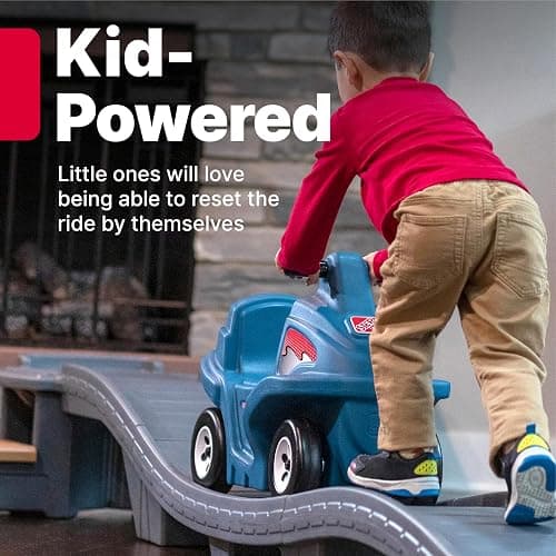 Step2 Up & Down Roller Coaster Kids Ride On Toy, Push Car, Indoor/Outdoor Playset, Made of Durable Plastic, Max Weight 50 lbs., for Toddlers 2-5 Years Old, Gray & Blue thumbnail 6