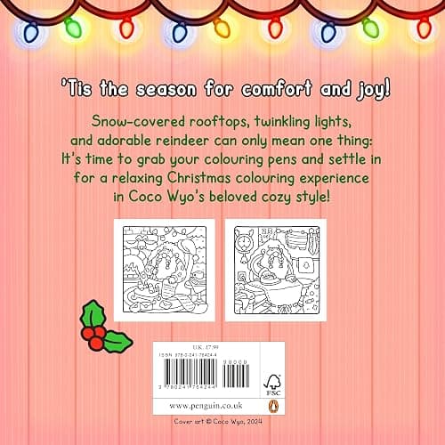 Cozy Christmas: The Cute and Relaxing Festive Colouring Book for Kids and Adults (Coco Wyo) thumbnail 2