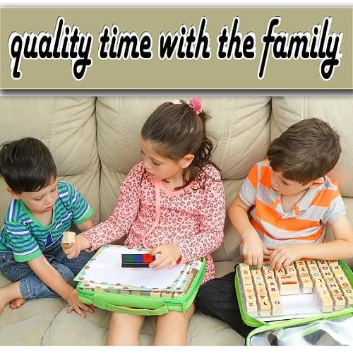 Large Wooden Stamp Premium Set for Kids. 72 Pcs Alphabet Stamps. Letters, Numbers, 3-Color Washable Ink Pad, 3 Refill Bottles, Activity Book. Ideal Creativity Kit thumbnail 9