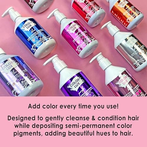 Color Lux Direct Vibes Semi-Permanent Hair Color & Color Cleansing Conditioner Bundle, Magenta, with Bond Builder Complex, Sulfate-Free, Paraben-Free, fl 8 oz + 8.25 fl oz thumbnail 7