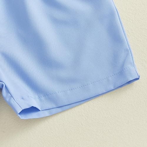 Xnqiwq Kids Toddler Guayaberas Summer Outfits Boys Guayabera Shirts Cuban Short Sleeve Button Down Shirt and Shorts Set 2Pcs thumbnail 6