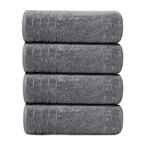Tens Towels 4 Piece Extra Large Bath Towels 30 x 60 Inches, Dark Grey | 100% Cotton, Larger & Lighter Weight, Quicker to Dry, Super Soft and Absorbent, Perfect for Bathroom thumbnail 7