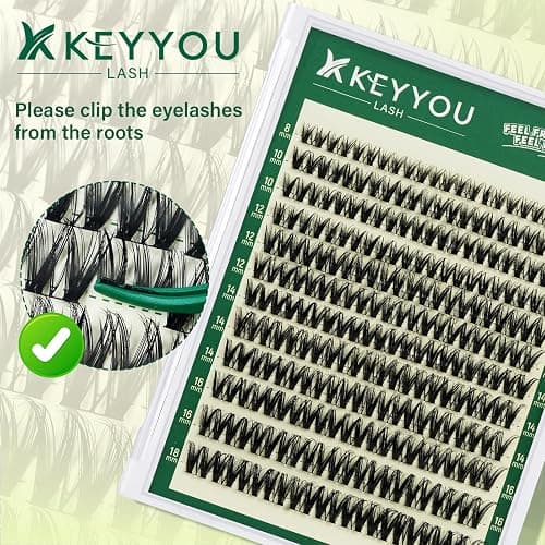 KEYYOU Flora Lash Clusters Kit Flaunt D Curl Natural Lashes 132pcs Lash Extension Kit 8-18mix Lash Clusters Fluffy Lashes with Ultra-Thin Soft Band with Remover Waterproof Bond and Seal(F01 Kit) thumbnail 7