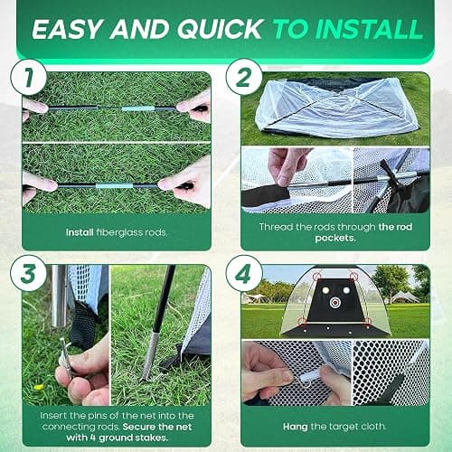 10x7 Ft. Outdoor & Indoor Golf Net & Mat - Includes 6 Sandbags for Better Stability & 5 Foam Practice Balls - Train Your Drive with Our Golf Practice Net & Mat to Improve Your Game thumbnail 7