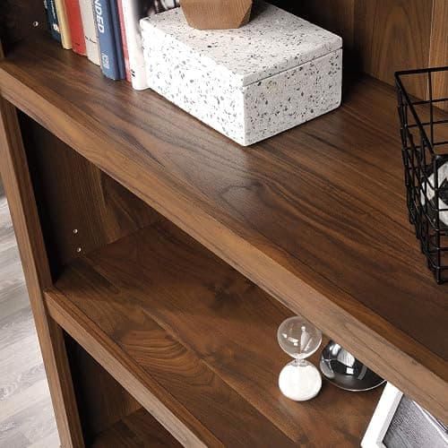 Sauder 5 Tier Book Shelf Wooden Bookcase Multipurpose Bookshelf for Home Office, Living Room, in Grand Walnut thumbnail 9