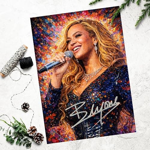 Beyonce Signed Poster Print - Art Styled Limited Edition Autograph Reproduction – Music Fan Gift, Home Wall Art Decor, Collectible Memorabilia (A4 Unframed) thumbnail 5