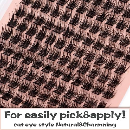YOONOYA Lash Clusters 144 PCS Individual Lashes 12mm Eyelash Clusters D Curl Thick Cluster Eyelash Extensions Natural Wispy Cluster Lashes Reusable Volume Lash Clusters Lasting Lash (QD-12mm) thumbnail 3