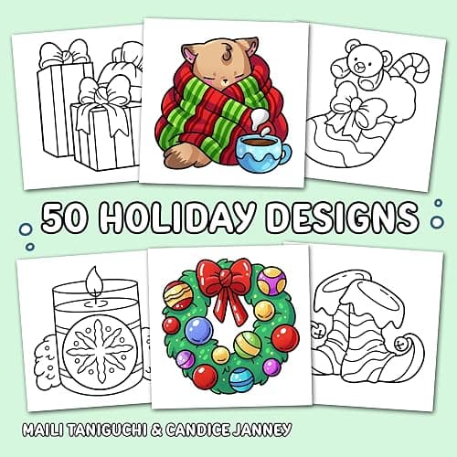 Christmas: Bold and Easy Coloring Book for Adults, Teens, and Seniors with Simple and Relaxing Holiday Designs (Bold and Easy Coloring Books) thumbnail 2