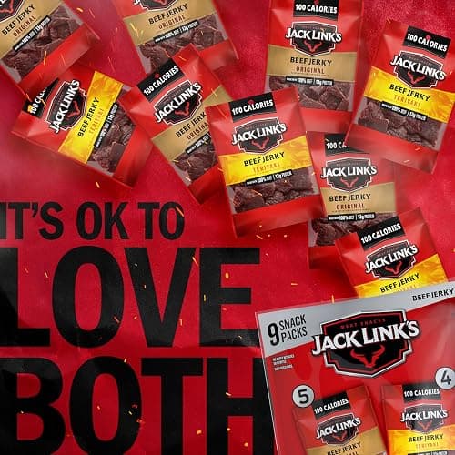 Jack Link's Beef Jerky Variety Pack - Original and Teriyaki - (9 Pack) 1.25 oz Bag - Ready to Eat Protein Snacks - 13g Protein per Serving - Made with 100% Real Beef thumbnail 6