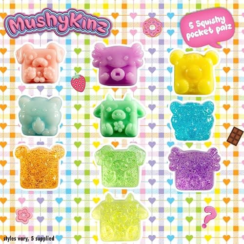 MushyKinz Keychain Bag Charm, 5 Piece Mini Taba Squishies, Styles Vary thumbnail 7