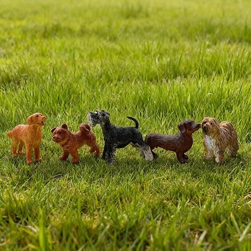 Halloluck 20pcs Mini Dog Figurines, Miniature Dog Figure Hand Painted Tiny Dogs Realistic Detailed Plastic Puppy Figures Cake Toppers Christmas Birthday Gift (Realistic) thumbnail 5