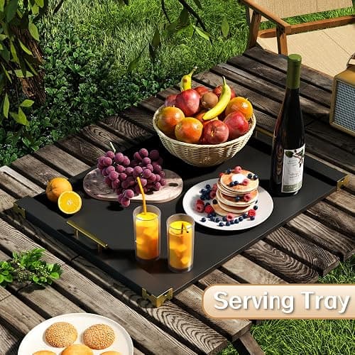 Noodle Board Stove Cover for Gas Stovetop, Bamboo Stove Top Covers for Electric Stove and Gas Burners with Handles Kitchen Sink Cover for Counter Space Decorative Serving Tray Black (29.53"x22.05") thumbnail 7