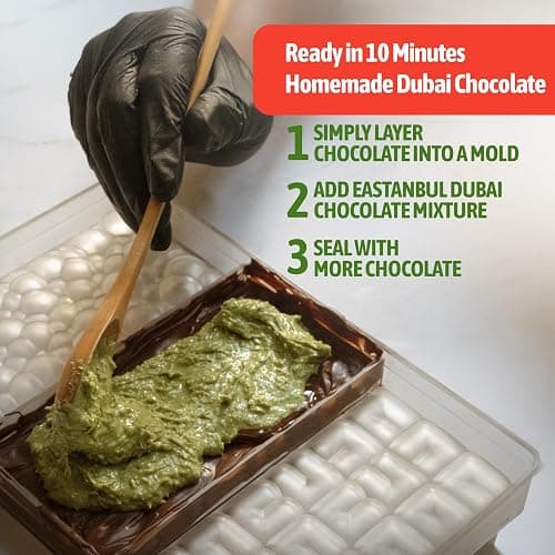 Eastanbul Dubai Chocolate Bar Mixture, 8oz, Dubai Chocolate Bar Pistachio Filling, Crispy Premium Kataifi and Pistachio Cream, Single Ingredient to Make Viral Candy, No Palm Oil thumbnail 5